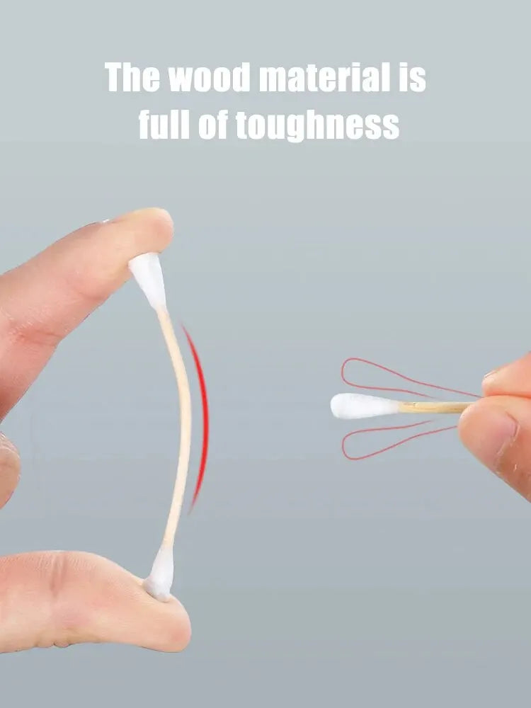 500PCS Disposable Cotton Swabs - Double End Round Head for Makeup, Removal, Cleaning, and Pet Care