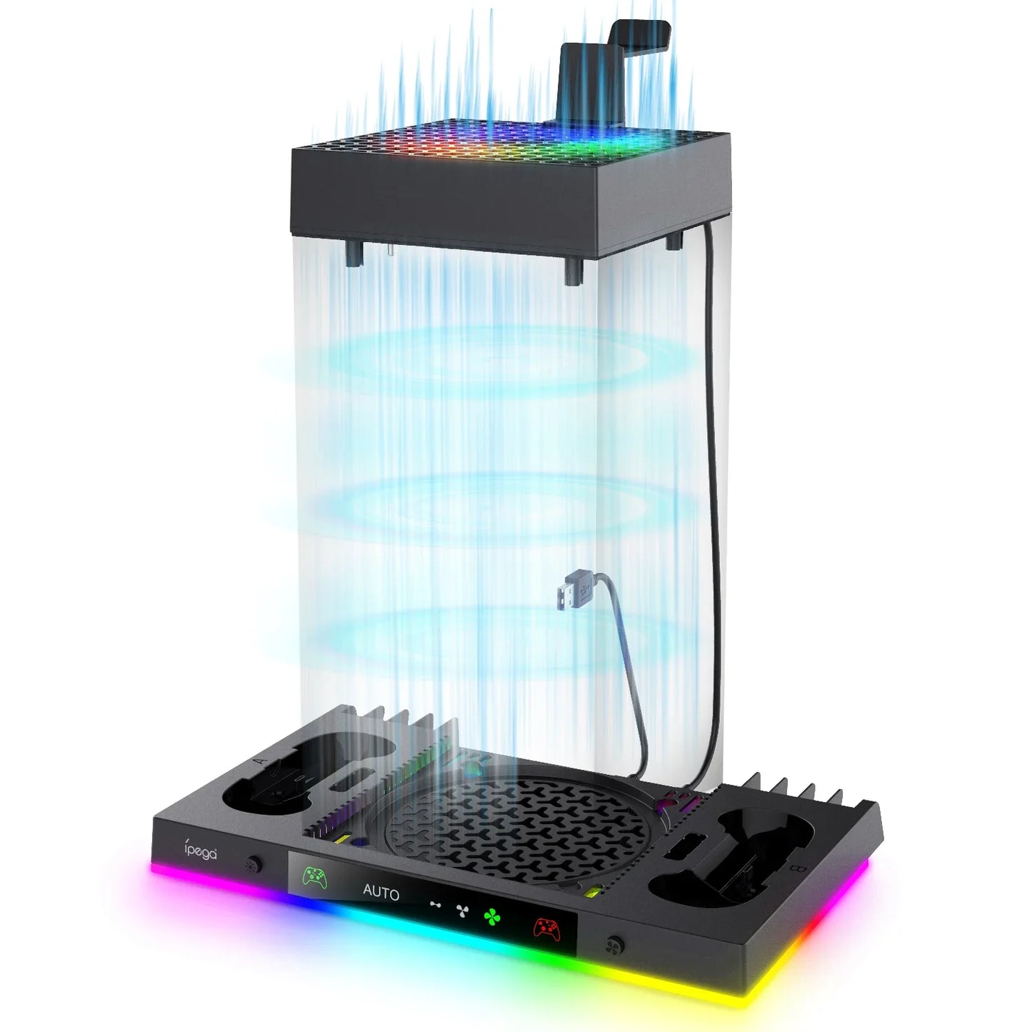 IPEGA Console Charging Dock for Xbox – Smart Temperature Control Dock with Overhead Cooling Fan and RGB Light Stand XBX024S