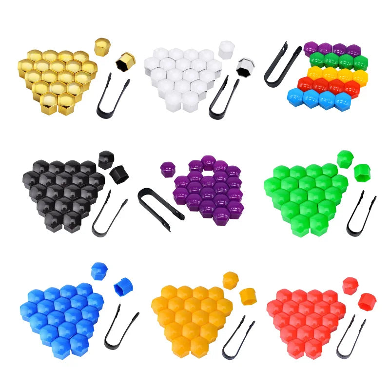 20Pcs Car Wheel Nut Caps - Protection Covers for 17mm/19mm/21mm Auto Hub Screw, Black Tire Bolt Nut Cap, Tyre Decoration