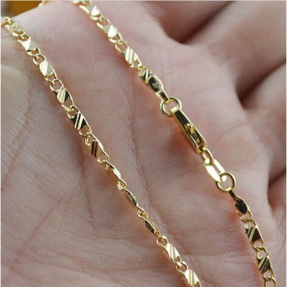 Exquisite 18K Gold-Filled Necklace for Men & Women – 16-30 Inch Fashion Jewelry Chain