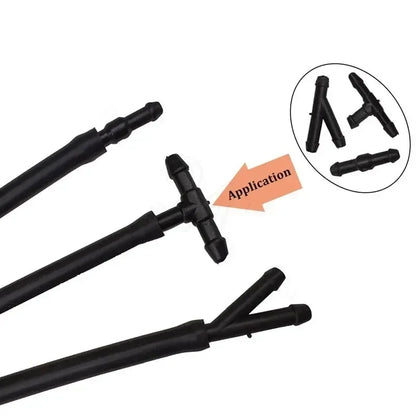 18-90x Car Windshield Washer Pipe Joints – T, Y, I Type Wiper Spray Nozzle Connector Hose Tube for Car Cleaning