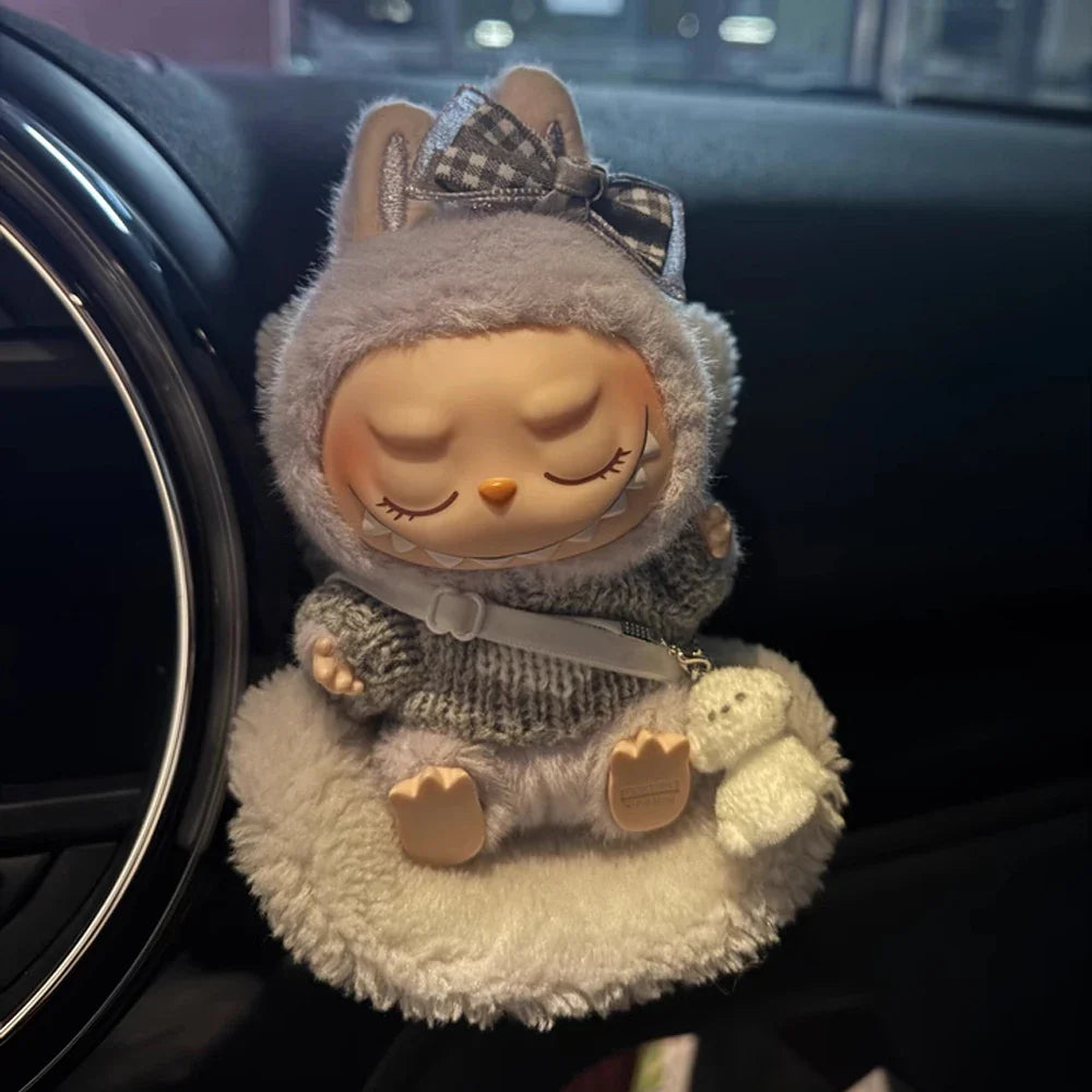 17cm Labubu Plush Doll Clothes – Macaron Outfit, Hair Accessories, DIY Clothing for V1 V2 Dolls & Kids Gift