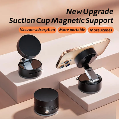 Vacuum Magnetic Folding Swivel Phone Stand – Double-Sided Suction Cup Holder, Universal Compatibility