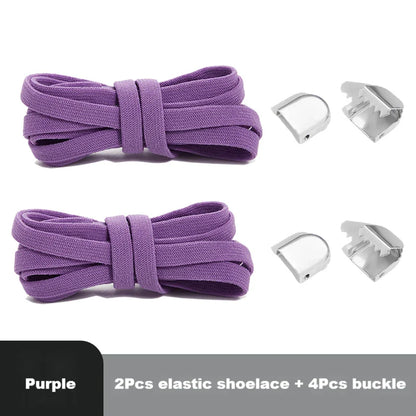 No-Tie 8MM Flat Elastic Shoelaces – Quick Sneakers Laces for Kids & Adults, Shoe Accessories