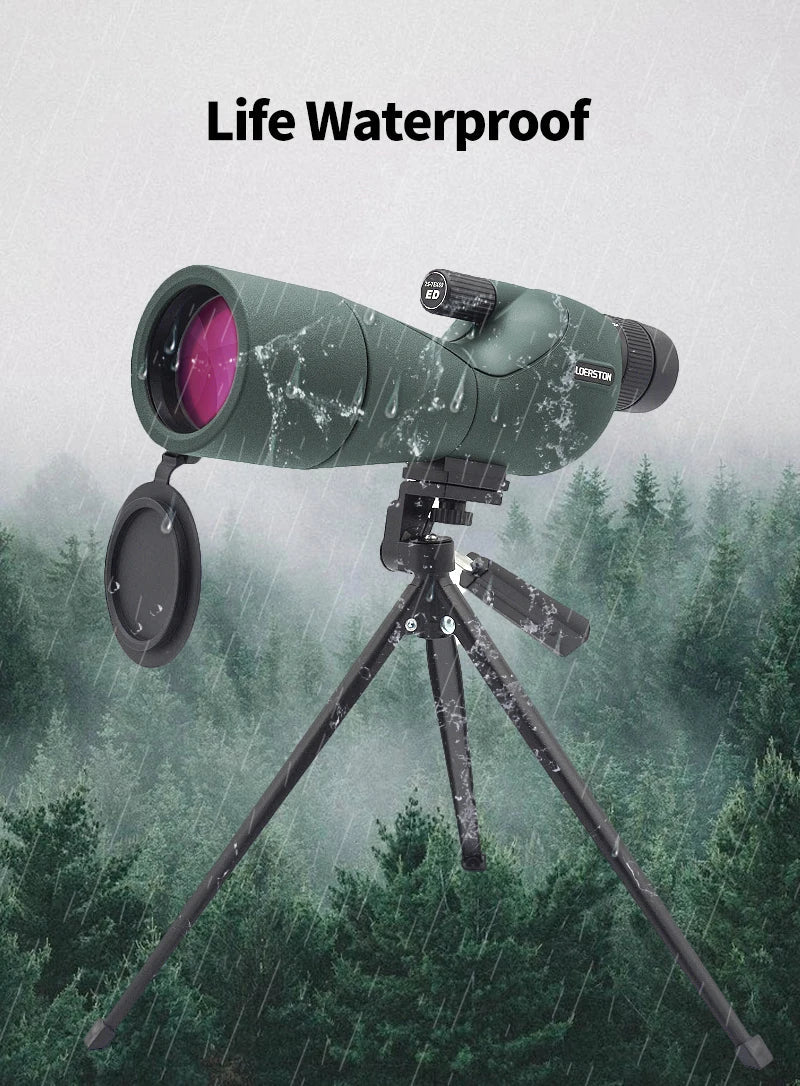 25–75x60 Zoom Spotting Scope – ED Lens Bak4 Prism Monocular Telescope for Bird Watching & Camping