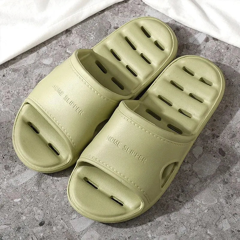 Feslishoet Unisex EVA Non-Slip Soft Bottom Shower Slippers – Quick-Drying Punching Bathroom Footwear