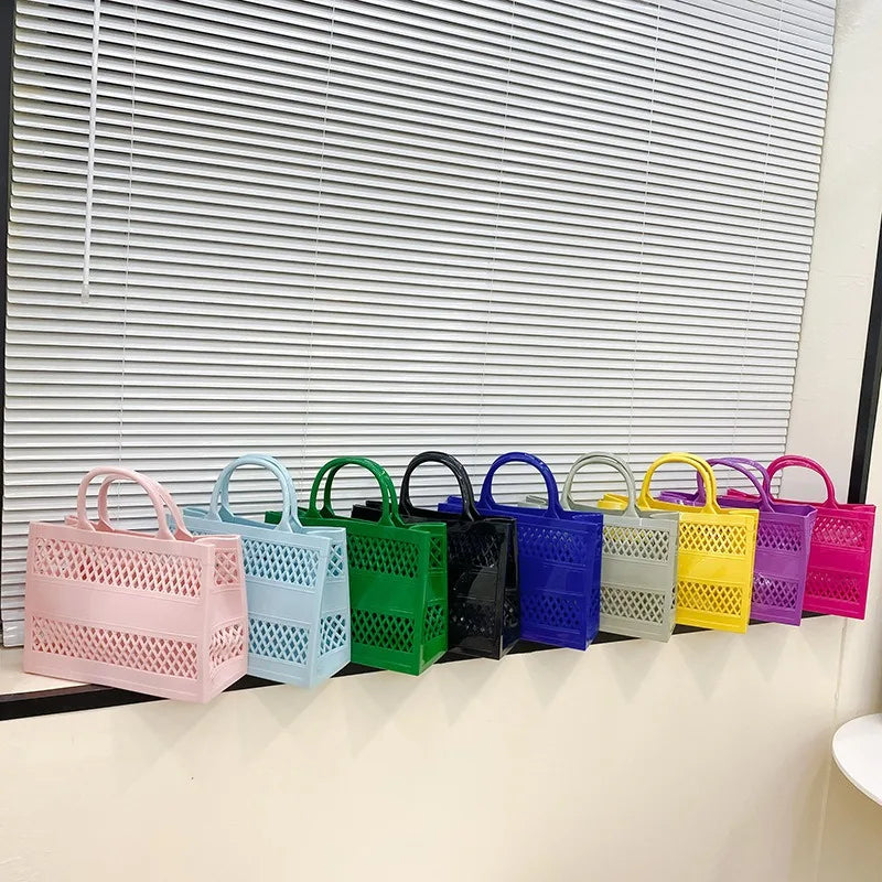 2025 Large Waterproof PVC Beach Tote Bag – Rubber Jelly Tote for Women, Travel, Picnic & Shopping Storage Handbag