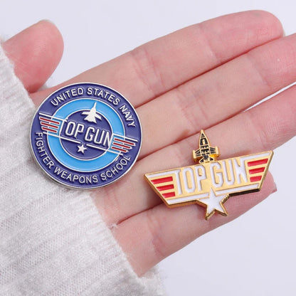 Top Gun Navy Fighter Weapons School Enamel Pin – Vintage Metal Badge for Backpack, Clothes, Jewelry & Shirt Collar