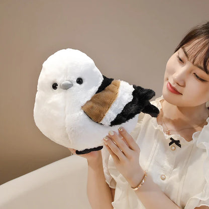 Cartoon Long-Tailed Tit Plush Toy – Cute Round Bird Stuffed Animal for Kids, Girls & Boys Gifts