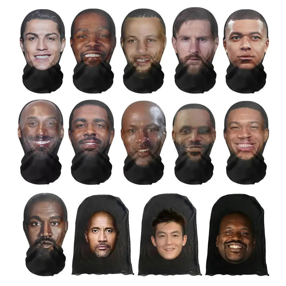 3D Balaclava Mask Hat - Seamless Kanye Face Mask for Pranks, Celebrity Hip Hop Hood Headgear