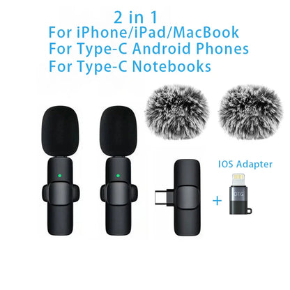 Wireless Lavalier Microphone – Portable Mini Audio & Video Recording Mic for iPhone, Android, PC & Cameras