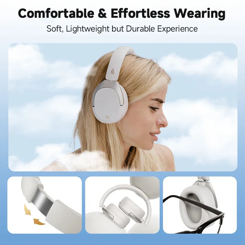Edifier W830NB Wireless Bluetooth 5.4 Headphones | Active Noise Cancelling Hi-Res Over-Ear Headset, LDAC, Foldable, 94H Playtime