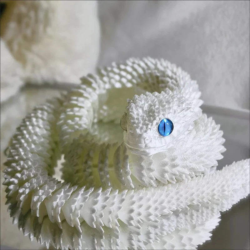 3D Printed Movable Joint Snake Figurine — Simulation Fidget Toy, Office Desktop Ornament, 2025 New Year Gift Craft