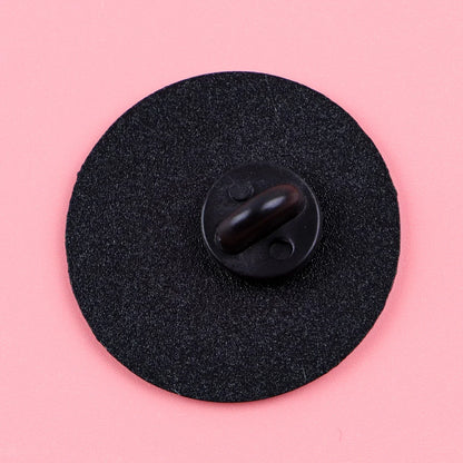 Cute Alien Enamel Pin – Round Lapel Brooch for Backpack, Clothing & Cosplay Accessories