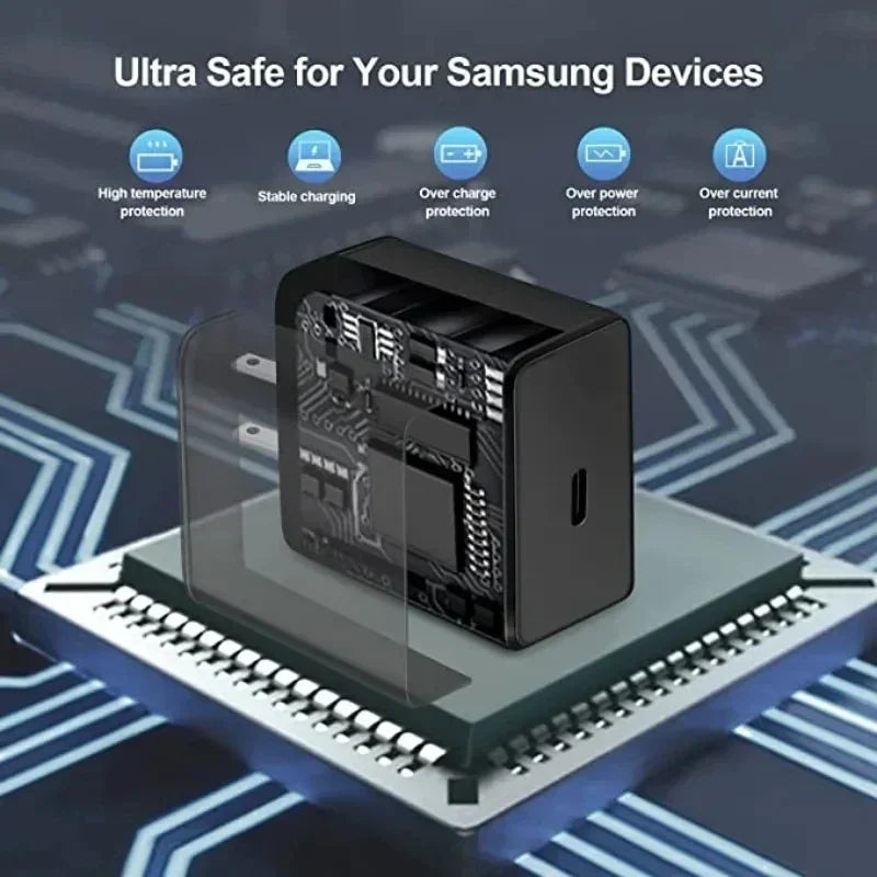 PD 45W USB-C Fast Charger — High-Speed Wall Adapter for Samsung Galaxy S24/S23 Ultra, Note, iPhone 15, Xiaomi 14