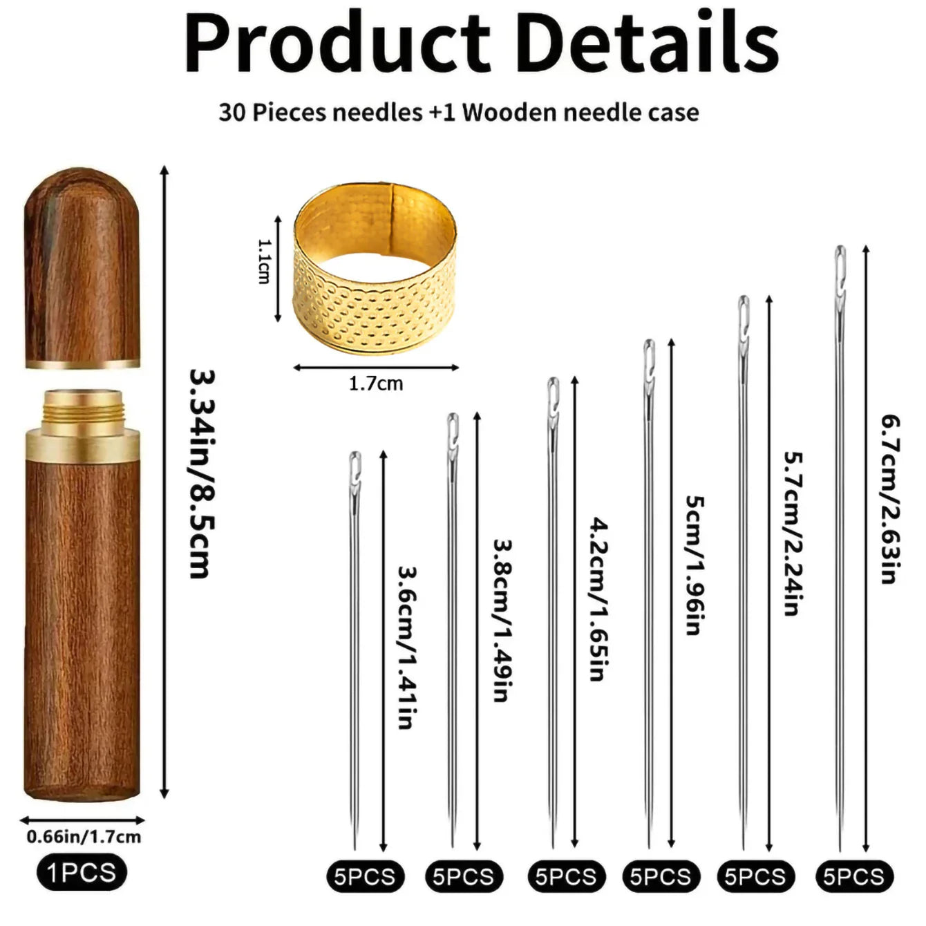 Side Hole Blind Sewing Needles – Stainless Steel Self-Threading Hand Sewing Pins for DIY & Home Use