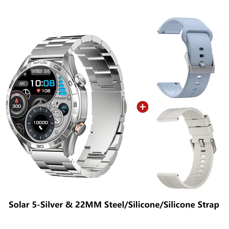HAYLOU Solar 5 Smartwatch — 1.58" AMOLED, Voice Calling, 24H Health & Sports Tracker for Men