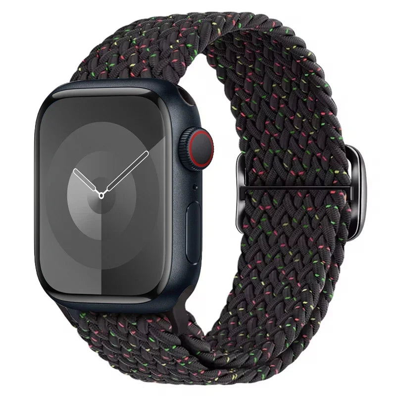 Braided Solo Loop Apple Watch Ultra Band – Elastic Nylon Sport Bracelet for iWatch SE, Series 3–9 (38mm–49mm) Strap