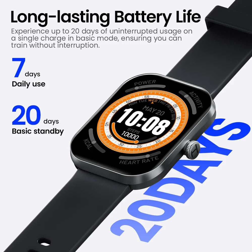 HAYLOU Watch S6 Smartwatch — 2.01" HD Display, Bluetooth Voice Calls, IP68 Waterproof Fitness Tracker