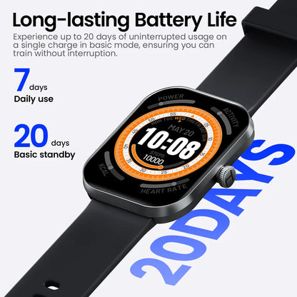 HAYLOU Watch S6 Smartwatch — 2.01" HD Display, Bluetooth Voice Calls, IP68 Waterproof Fitness Tracker