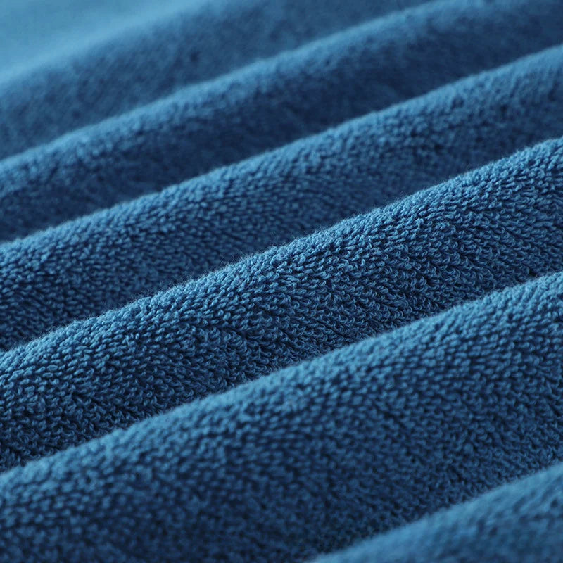 1/5/10PCS Cotton Towels Set – Hand Face Bath Towels 35x75cm & 70x140cm Soft Absorbent Sports Gift Towels Blue White