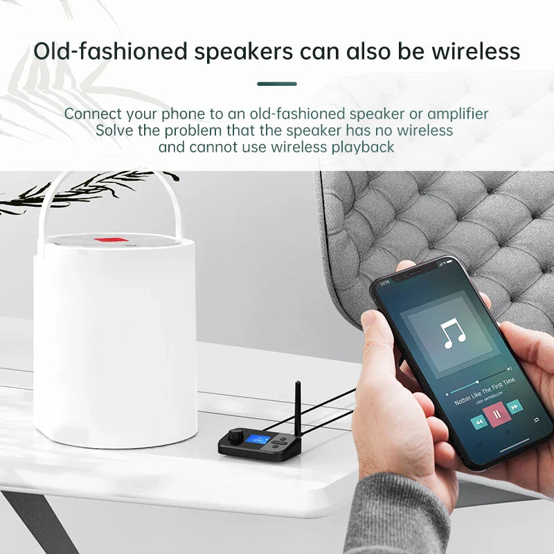Multi-Function Bluetooth Audio Transmitter & Receiver | 3.5mm AUX, Optical, Coaxial Wireless Adapter DAC Converter for TV & PC