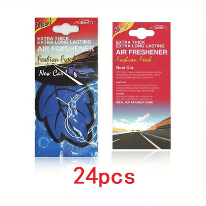 3-60PCS Car Air Fresheners — Natural Scented Tea Paper, Vanilla Fragrance, Leaf-Shaped Auto Interior Accessories