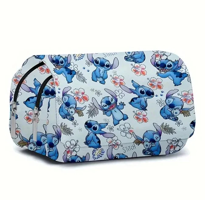 Stitch Fully Printed Flap Pencil Case – Kawaii Anime Stationery Box for School Girls