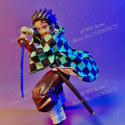 1/12 Scale Kamado Tanjirou Collectible Figure – Classic Plaid Jacket Cosplay Uniform 6-Inch Male Action Figure