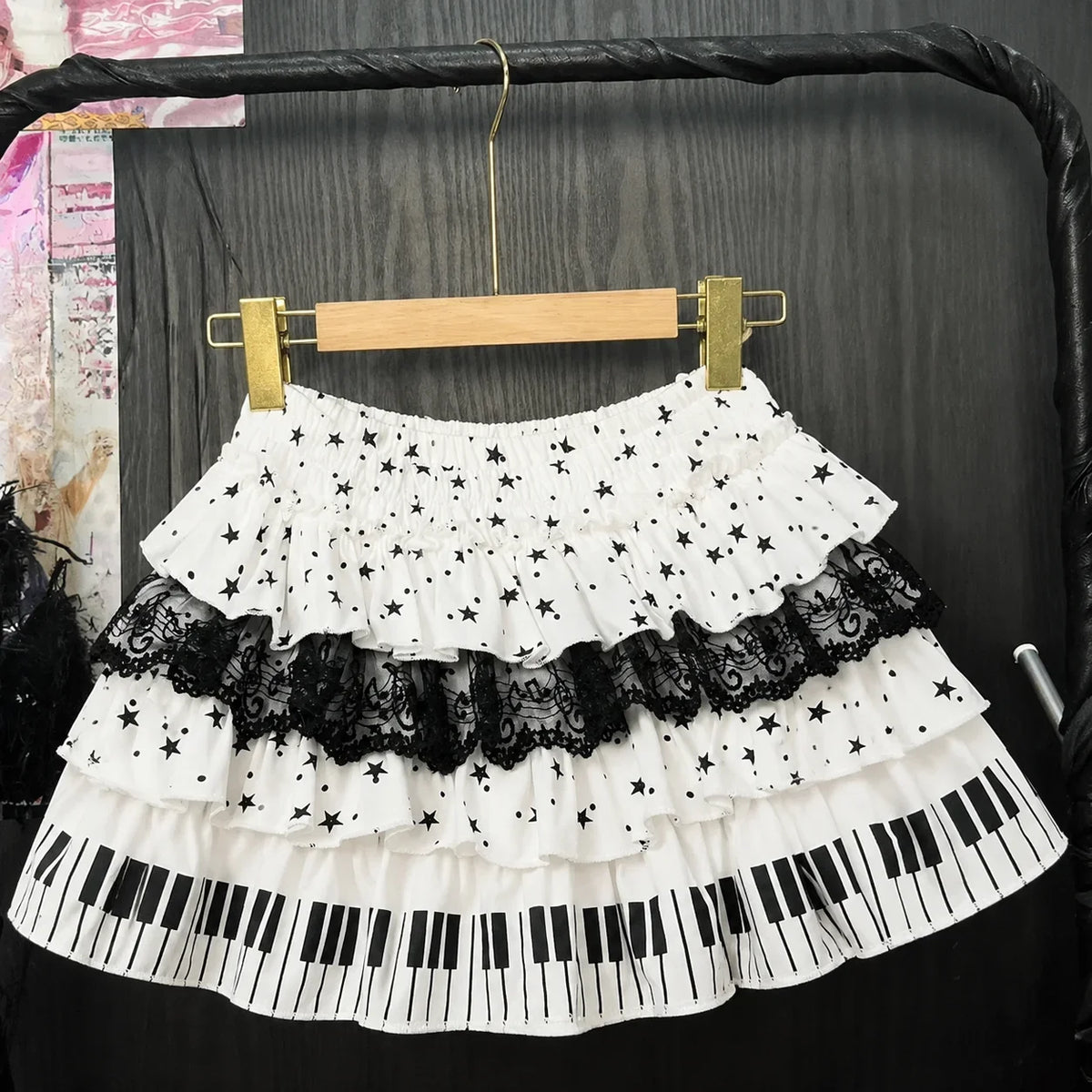 Japanese Kawaii Polka Dot Skirt - Y2K Bow Print Mini Skirt with Puffy Lolita Style