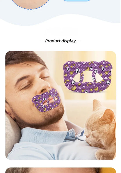 30pcs Anti-Snoring Stickers — Night Sleep Lip & Nose Breathing Patch, Mouth Correction Orthosis Tape for Children & Adults