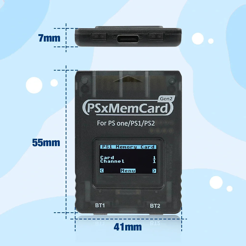 BitFunx PSxMemCard Gen2 SD2PSX – Memory Card Adapter for PS1/PS2 with SD Card Reader for Game Saves