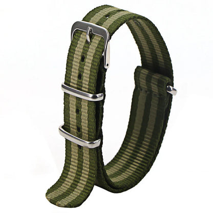 Nylon Watch Strap 16mm 18mm 20mm 22mm — Waterproof Army Sport Watch Band Replacement Belt