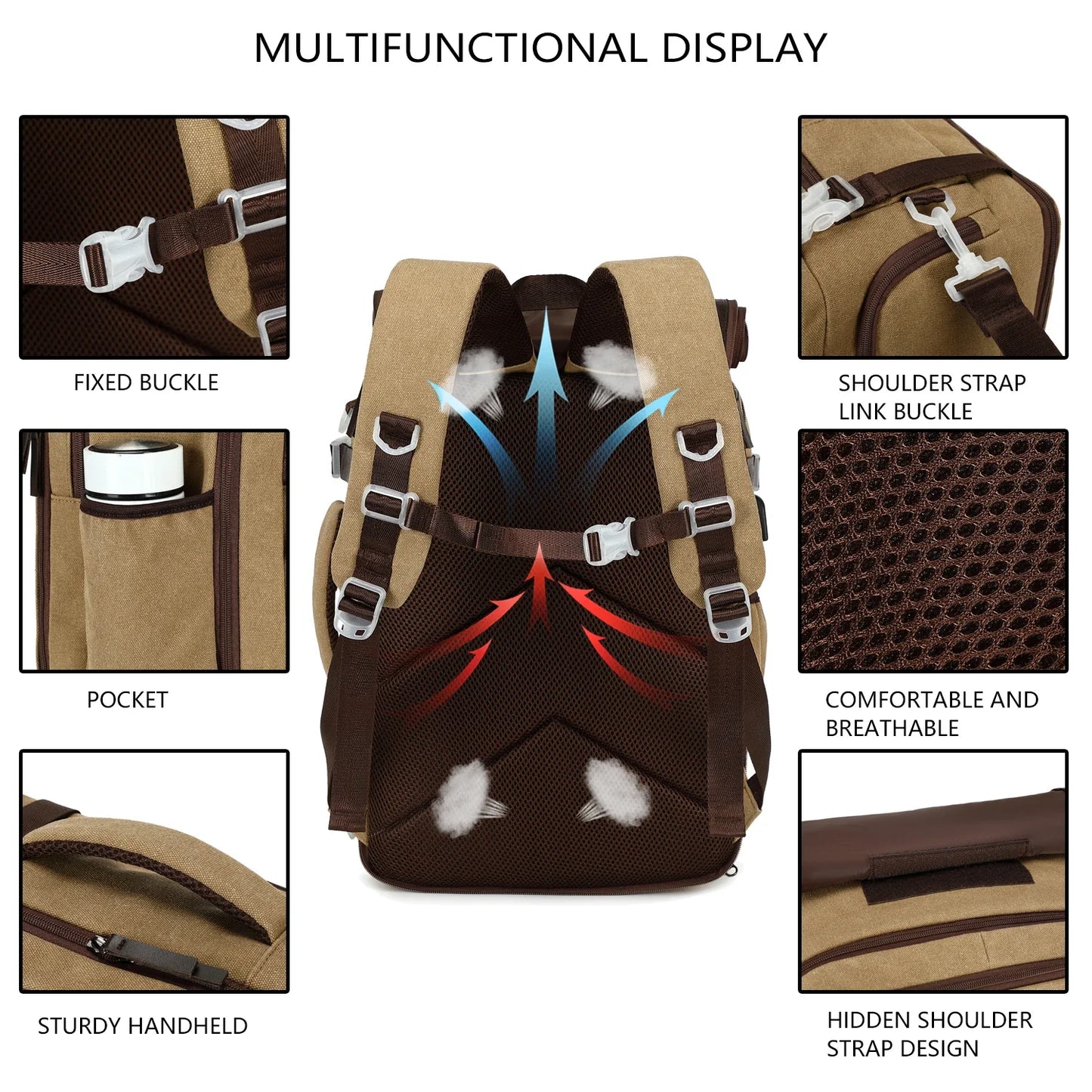 15.6 Inch Waterproof Laptop Backpack - Large Capacity Travel Bag for Men and Women, Perfect for Business and University Use