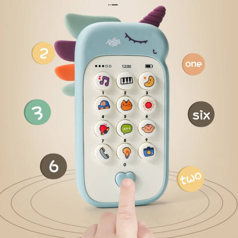 Baby Musical Phone Toy - Sound Telephone with Teether for Infants & Early Learning