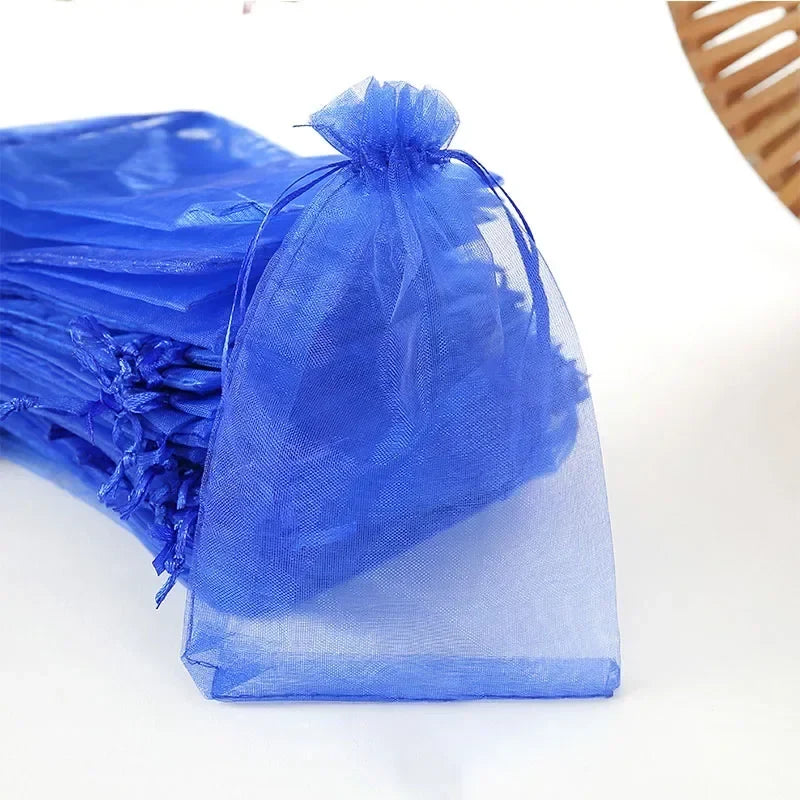 Organza Drawstring Gift Bags - 500/1000pcs Jewelry Pouches for Wedding Party Valentine Easter Packaging