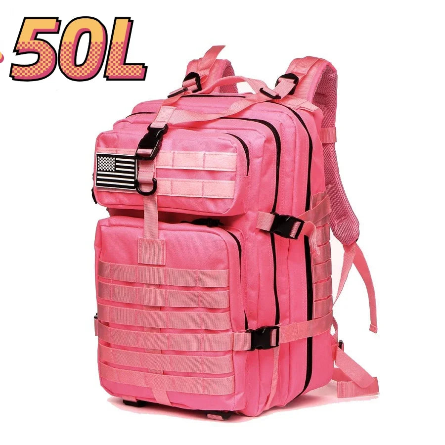 30L/50L Waterproof Nylon Backpack – 1000D Tactical Outdoor Bag for Camping, Hiking, Fishing & Hunting