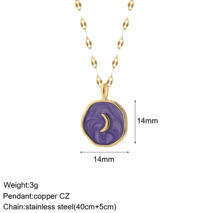 Heart Evil Blue Eye Sun Necklace – Cute Dog, Bee & Elephant Gold Pendant with Long Stainless Steel Chain for Women