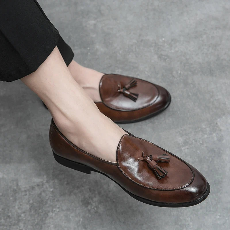 Men’s Formal Tassel Loafers - Classic Slip-On Business & Dress Shoes
