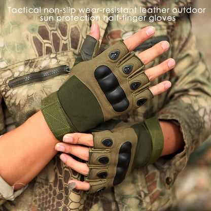 Men's Half Finger Outdoor Military Tactical Gloves - Sports Shooting, Hunting, Airsoft, Motorcycle, Cycling Gloves
