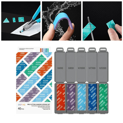 DSPIAE DS3 Sanding Sponge Set – 3mm Sandpaper for GK Military Models, Arc Grinding & Polishing Tool