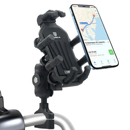 Aluminum Motorcycle Handlebar Phone Holder – Anti-Vibration Navigation & Mirror Mount Stand