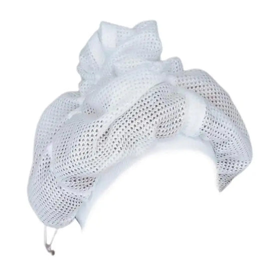 Reusable Mesh Plopping Bonnet — Adjustable Hair Drying Hood with Drawstring