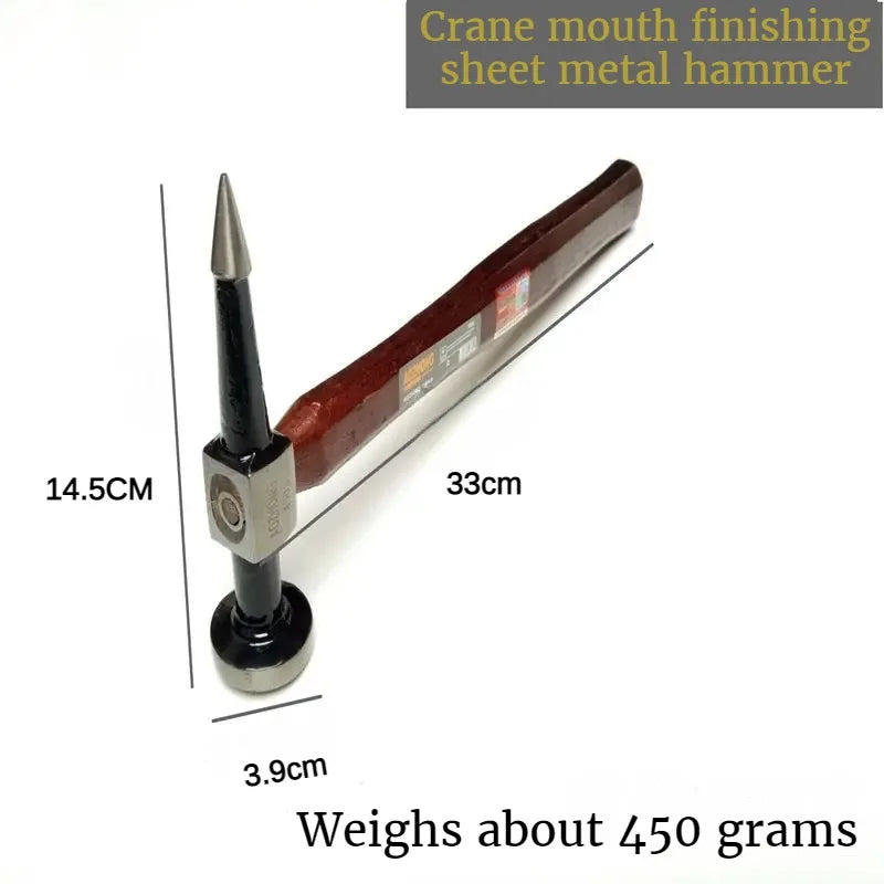 Sheet Metal Hammer with Walnut Wood Handle – Professional Multifunctional Auto Body & Mechanical Workshop Car Repair Tool