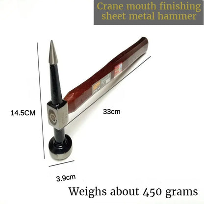 Sheet Metal Hammer with Walnut Wood Handle – Professional Multifunctional Auto Body & Mechanical Workshop Car Repair Tool