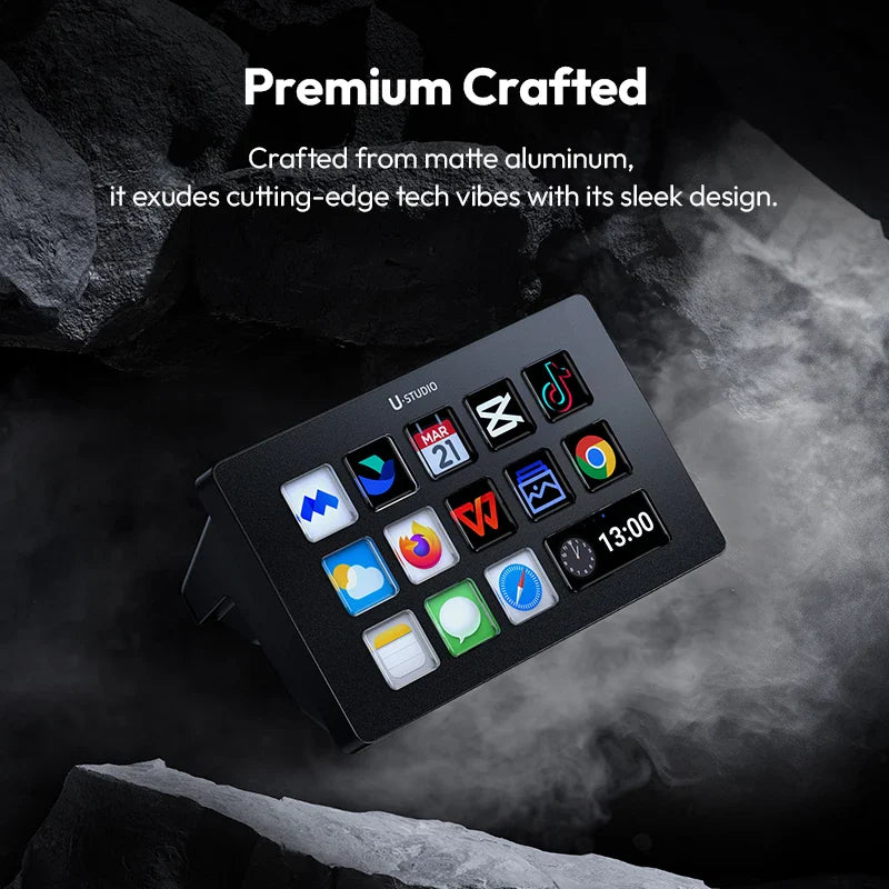 Ulanzi D200 Live Streaming Controller – 13 LCD Keys for Vlog, Content Creation, Photo & Video Editing, Gaming, Office Work