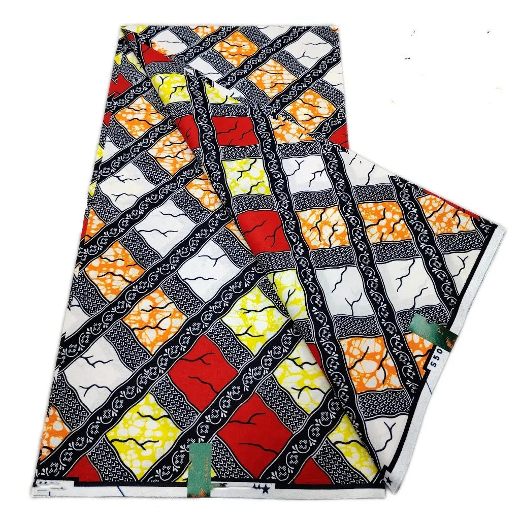 African Ankara Wax Print Fabric - 100% Cotton Soft Nigerian Real Wax Material for Women’s Party Dresses