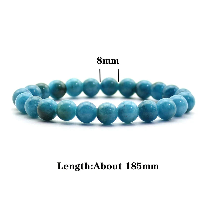 8mm Natural Stone Beaded Bracelet - Black Onyx Lava Tiger Eye Agate Quartz Chakra Yoga Energy Jewelry for Men & Women