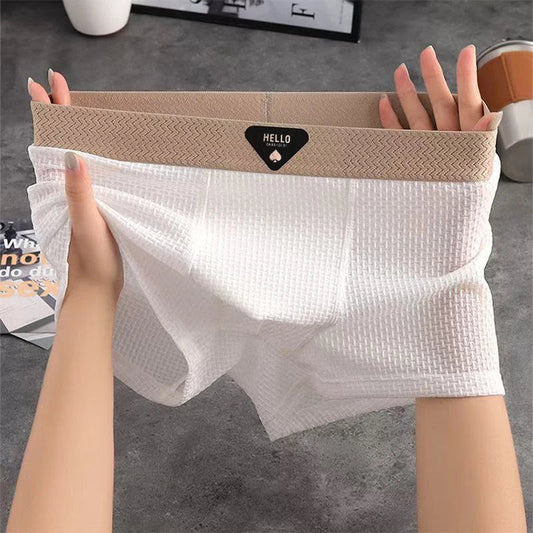 Men’s Ice Silk Boxer Shorts - Breathable Plus Size Underwear with Comfortable Fit