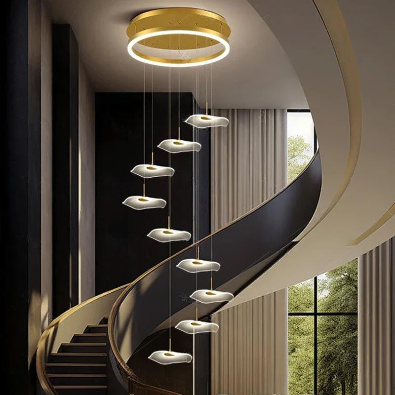 Nordic Stair Chandelier Pendant Light – Modern Ceiling Lighting for Living Room, Bedroom & Dining Room Home Interior Decoration Fixture
